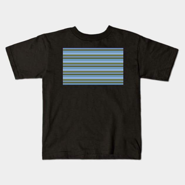 Green Palm Blue Sky of Crete Stripes for Face Kids T-Shirt by ellenhenryart